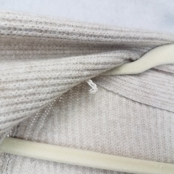 Leith Size L Open Front Long Cardigan Sweater in Beige Oatmeal Medium Heather - Picture 10 of 10